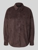 VERO MODA Oversized Fit Langarmbluse mit Brusttasche Modell 'SANNE' Schoko