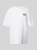 Review Oversized T-Shirt mit Motiv-Print Weiss
