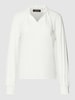 More & More Blouseshirt met opstaande kraag en V-hals Offwhite