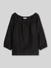 Marc O'Polo Regular Fit Bluse aus reinem Leinen mit Carmen-Ausschnitt Black