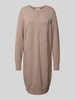 Christian Berg Woman Sukienka z dzianiny o długości do kolan z okrągłym dekoltem Średniobrązowy melanż