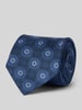Monti Zijden stropdas met all-over print (7 cm) Marineblauw