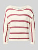 Pepe Jeans Boxy Fit Strickpullover aus Viskose-Mix Modell 'ALBERTA' Rosa