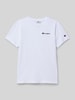 CHAMPION T-Shirt mit Label-Stitching Weiss