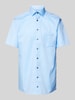 OLYMP Modern fit zakelijk overhemd in effen design Bleu
