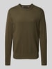 Tommy Hilfiger Gebreide pullover met logostitching, model 'PIMA' Olijfgroen