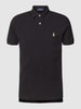 Polo Ralph Lauren Slim fit poloshirt met labelstitching Zwart