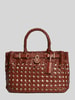 Tommy Hilfiger Handtas met echte buffelleer model 'AMERICAN ICON MINI TOTE' Cognac