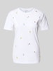Jake*s Casual T-shirt met motiefstitching Wit