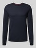 Christian Berg Men Regular fit pullover van puur katoen in gebreide look Marineblauw