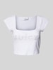 Juicy Couture Kort T-shirt met vierkante hals, model 'REGAL' Wit