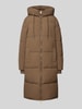 MOS MOSH Płaszcz pikowany z kapturem model ‘Ollie’ Czekoladowy