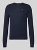 Napapijri sweter z dzianiny Slim Fit z czystej wełny model 'DAMAVAND' Granatowy