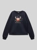Only Regular fit sweatshirt van een mix van katoen en viscose, model 'YDA LIFE XMAS' Marineblauw