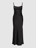 REVIEW Midikleid mit Schnürung Schwarz