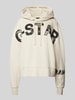 G-Star Raw Bluza z kapturem o kroju oversized z nadrukiem z napisem Écru