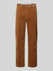 Polo Ralph Lauren Stretch straight fit corduroy broek met riemlussen, model 'BEDFORD' Roestrood