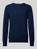 s.Oliver BLACK LABEL Regular fit gebreide pullover van zuivere scheerwol Marineblauw