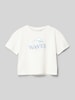 Mango T-Shirt mit Motiv-Print Modell 'fish' Weiss