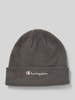 CHAMPION Czapka beanie z szerokim brzegiem i wyhaftowanym logo Antracytowy