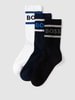 BOSS Socken mit Label-Detail im 3er-Pack Modell 'Rib Stripe' Dunkelblau