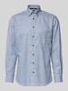 ETERNA Modern fit zakelijk overhemd met button-downkraag Bleu