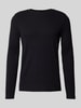 MCNEAL Longsleeve mit geripptem Rundhalsausschnitt Black