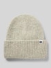 OPUS Czapka beanie z detalem z logo model ‘Afello’ Trzcinowy