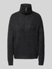 Only Regular Fit Strickpullover mit Troyer-Kragen Modell 'BAKER' Black