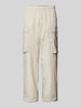 EA7 Emporio Armani Trackpants mit Pattentaschen und Logo-Print Offwhite