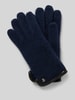 Roeckl Handschoenen van scheerwol met labelapplicatie, model 'WALK' Donkerblauw