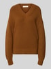 Selected Regular Fit Pullover aus Baumwoll-Mix Modell 'SELMA' Camel