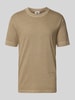 Drykorn T-Shirt mit geripptem Rundhalsausschnitt Modell 'RAPHAEL' Sand