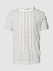 s.Oliver RED LABEL T-Shirt mit Allover-Muster Weiss