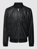 JOOP! Jeans Lederjacke mit Label-Detail Modell 'Icos' Schwarz