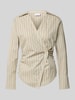 COMMA Slim Fit Bluse in Wickel-Optik Dunkelbraun