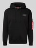 Alpha Industries Regular fit hoodie met logopatch Zwart