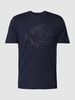 ARMANI EXCHANGE T-shirt met label- en motiefstitching Marineblauw