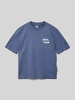 Quiksilver T-shirt met labelprint Rookblauw