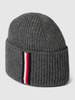 Tommy Hilfiger Beanie in Strick-Optik Modell '1985' Anthrazit
