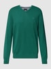 Christian Berg Men Sweatshirt mit V-Ausschnitt Dunkelgrün meliert
