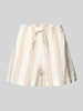 Only Loose Fit Shorts aus Viskose-Leinen-Mix Modell 'CARO' Ecru