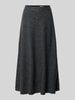 Marc O'Polo Spódnica midi rozkloszowana z mieszanki wiskozy i wełny Ciemnoszary melanż