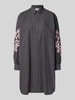 Jake*s Casual Knielanges Hemdblusenkleid mit Stitchings Dunkelgrau
