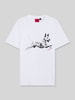 HUGO męski t-shirt o kroju regular fit z czystej bawełny Biały