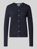 Christian Berg Woman Regular Fit Strickjacke aus Viskose-Mix mit Muschelsaum Dunkelblau