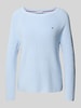 Tommy Hilfiger Regular fit gebreide pullover van zuiver katoen Lichtblauw