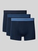 Schiesser Boxershort met elastische logoband in een set van 3 stuks Marineblauw