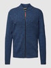 camel active Strickjacke mit Strukturmuster Royalblau