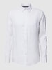 Christian Berg Men Regular Fit Leinenhemd mit Button-Down-Kragen Weiss